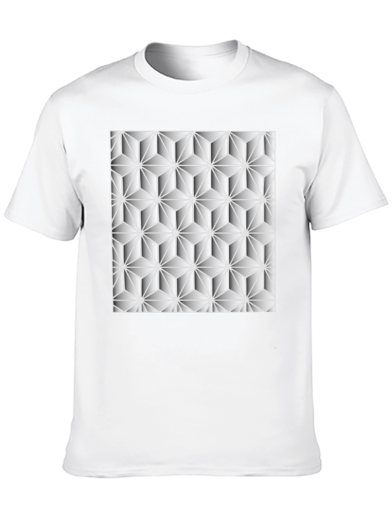 Geometric Star Pattern Black T-Shirt