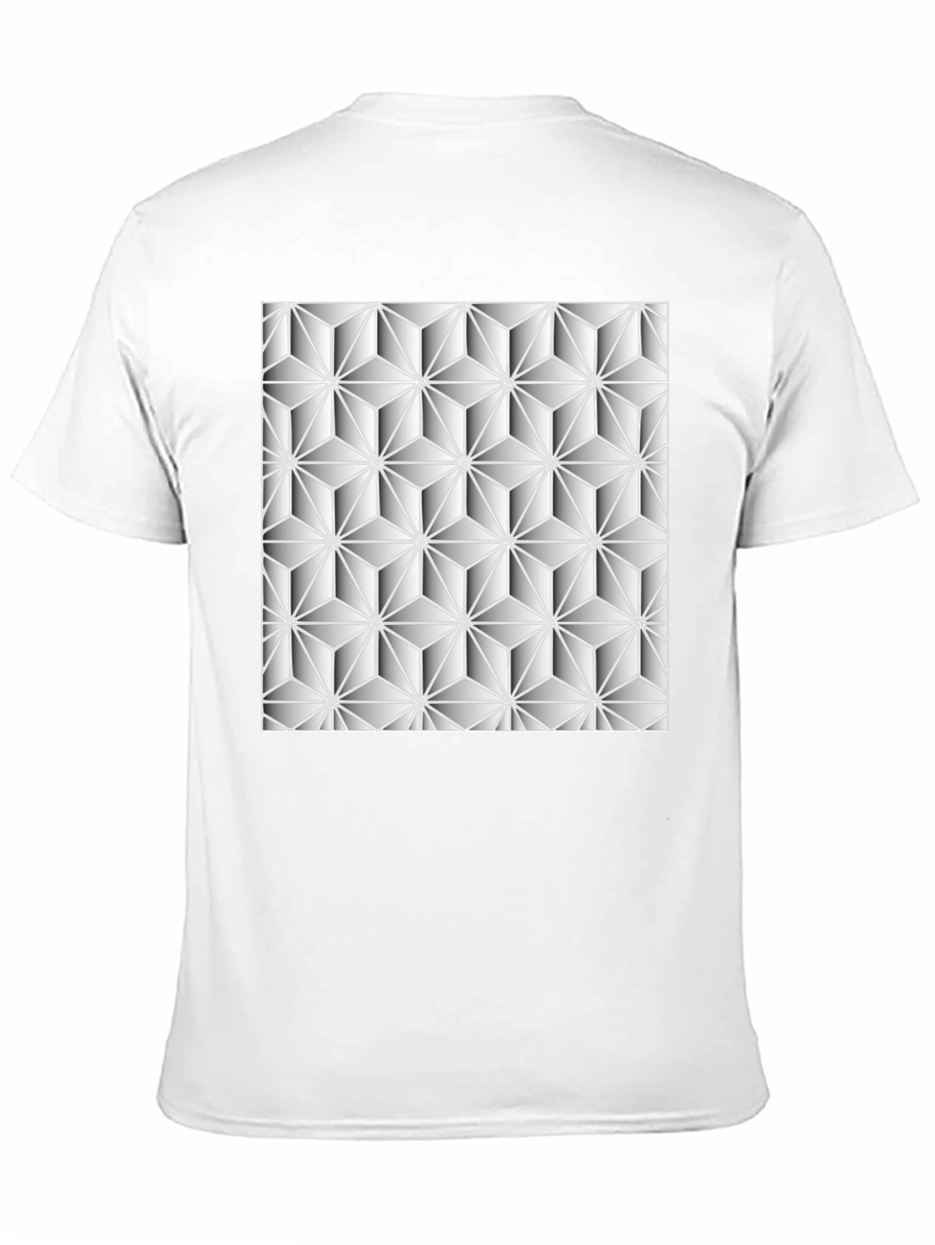 Geometric Star Pattern Black T-Shirt