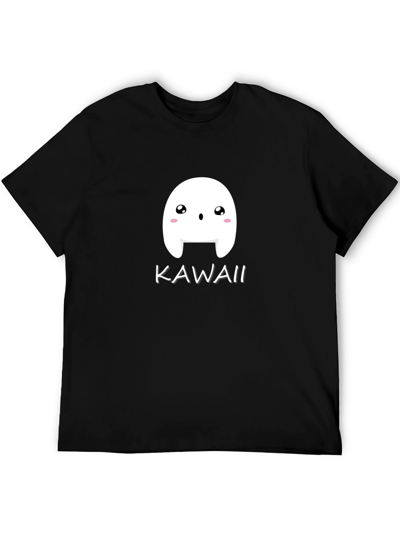 Kawaii Ghost Black T-Shirt - Cute Spooky Style