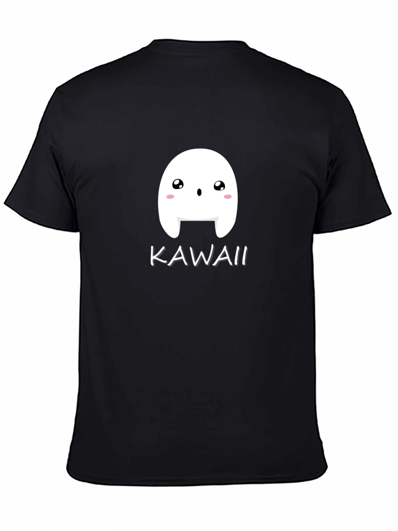 Kawaii Ghost Black T-Shirt - Cute Spooky Style