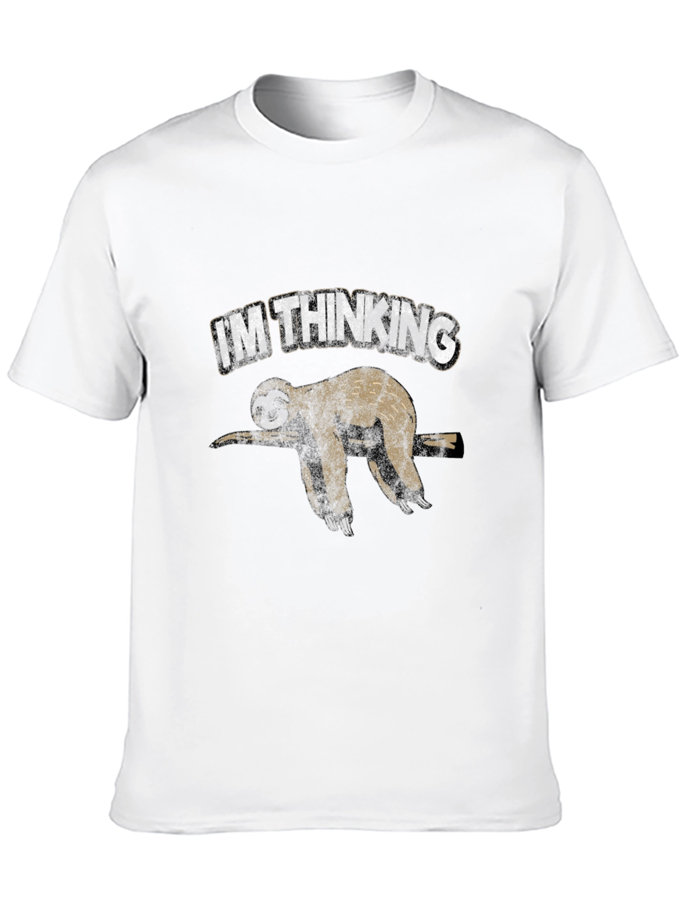 Im Thinking Sloth Graphic Print Black T-Shirt