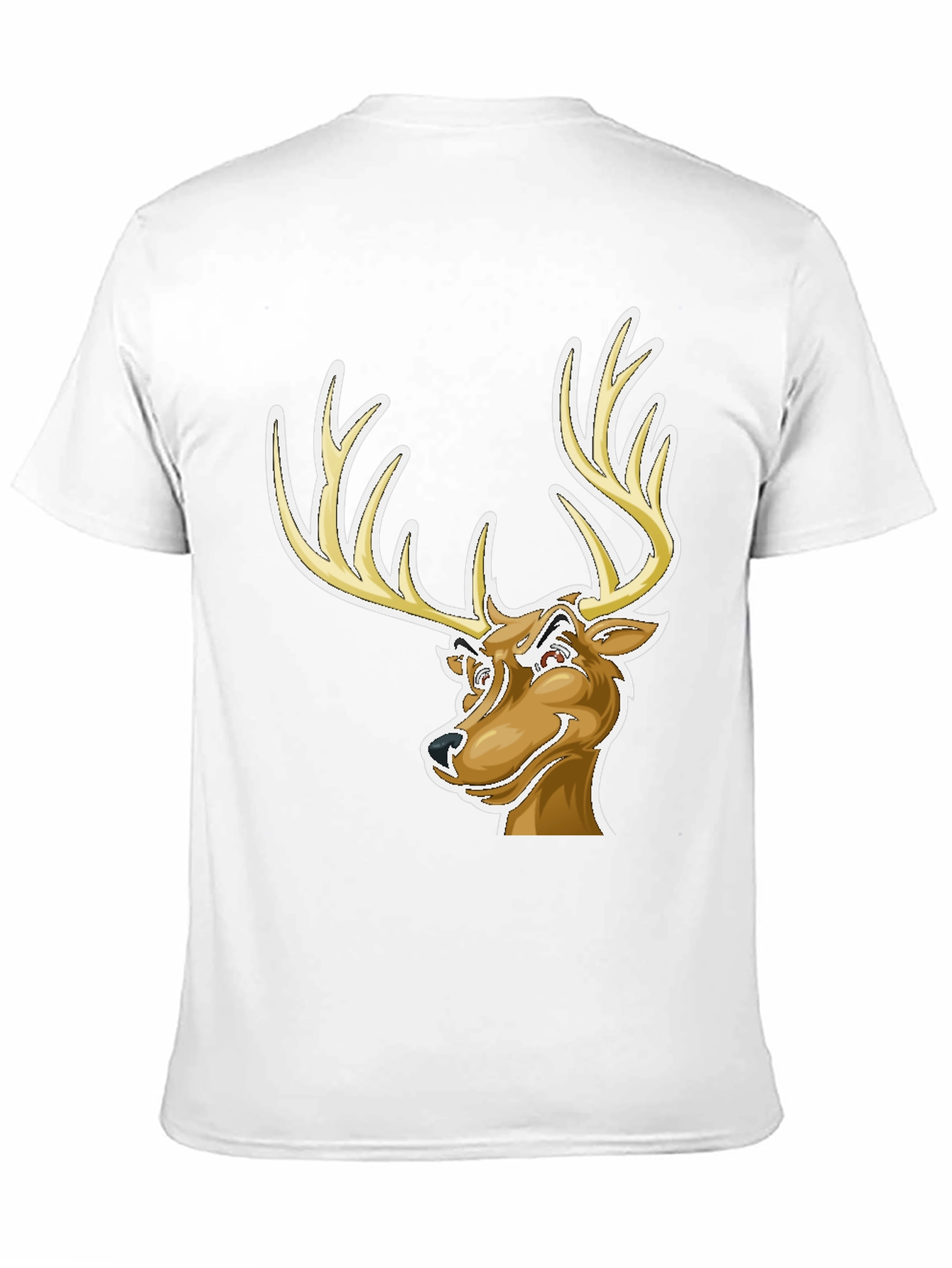 Cool Deer Cartoon Graphic Black T-Shirt