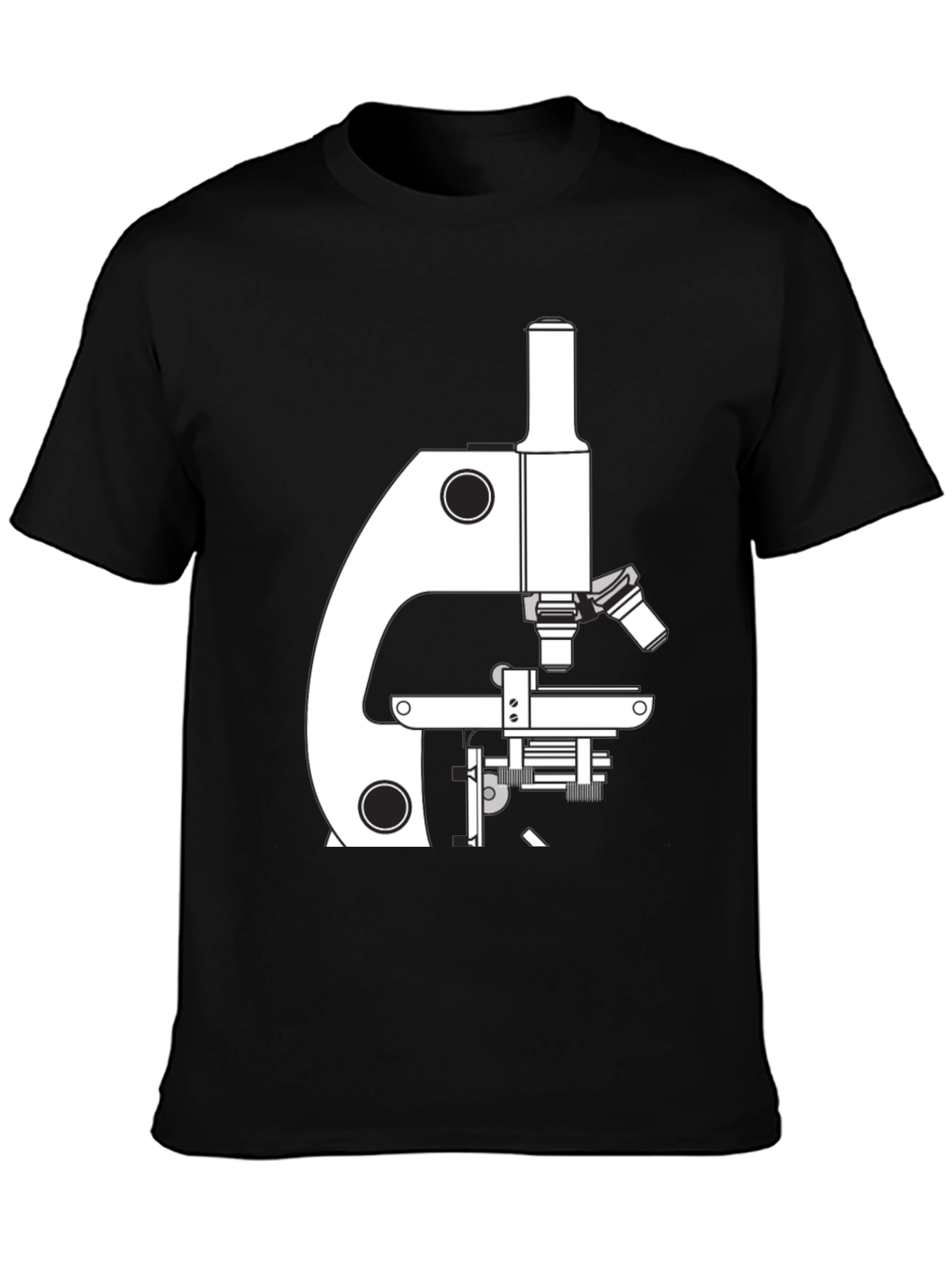 Science Microscope Graphic T-Shirt - Black