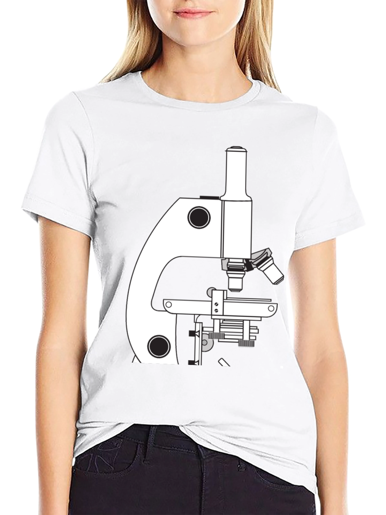 Science Microscope Graphic T-Shirt - Black