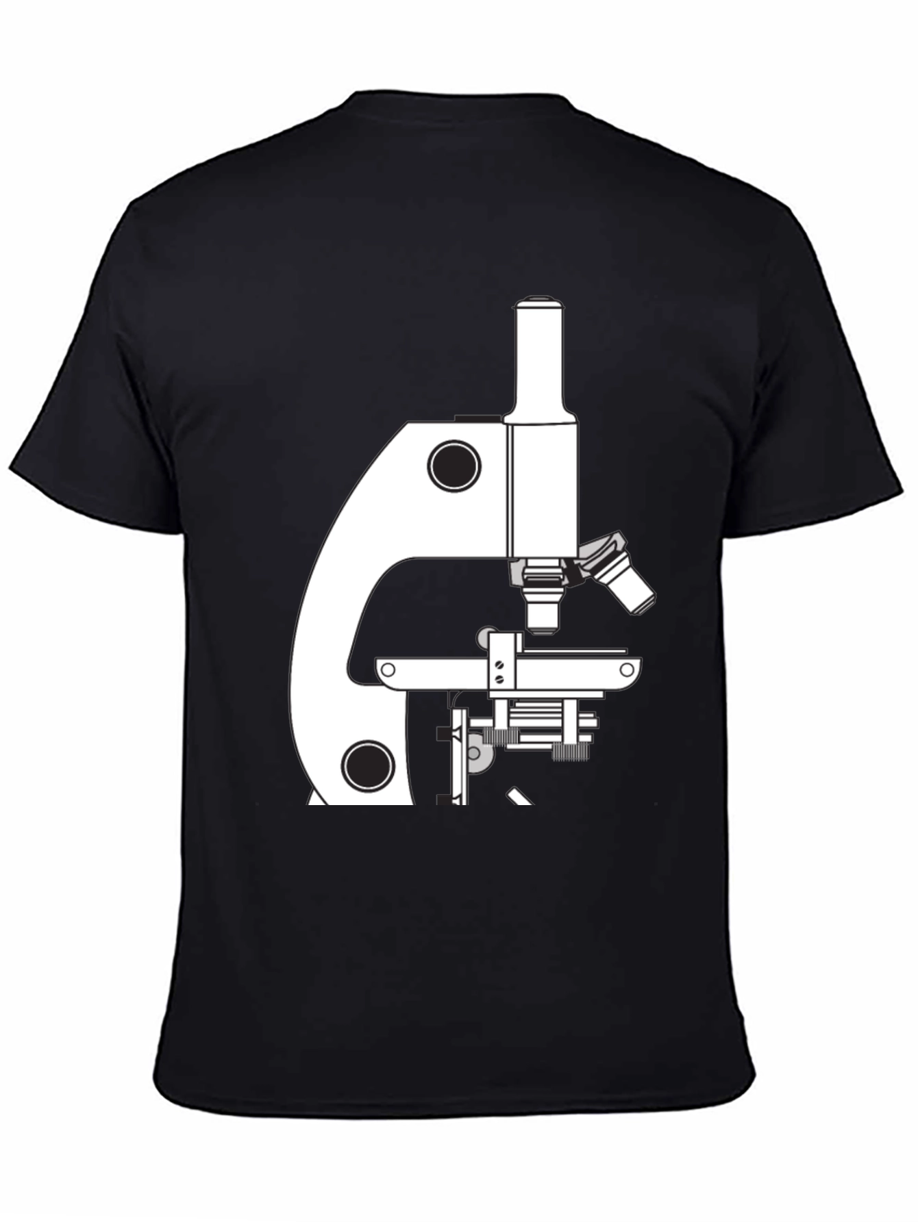 Science Microscope Graphic T-Shirt - Black