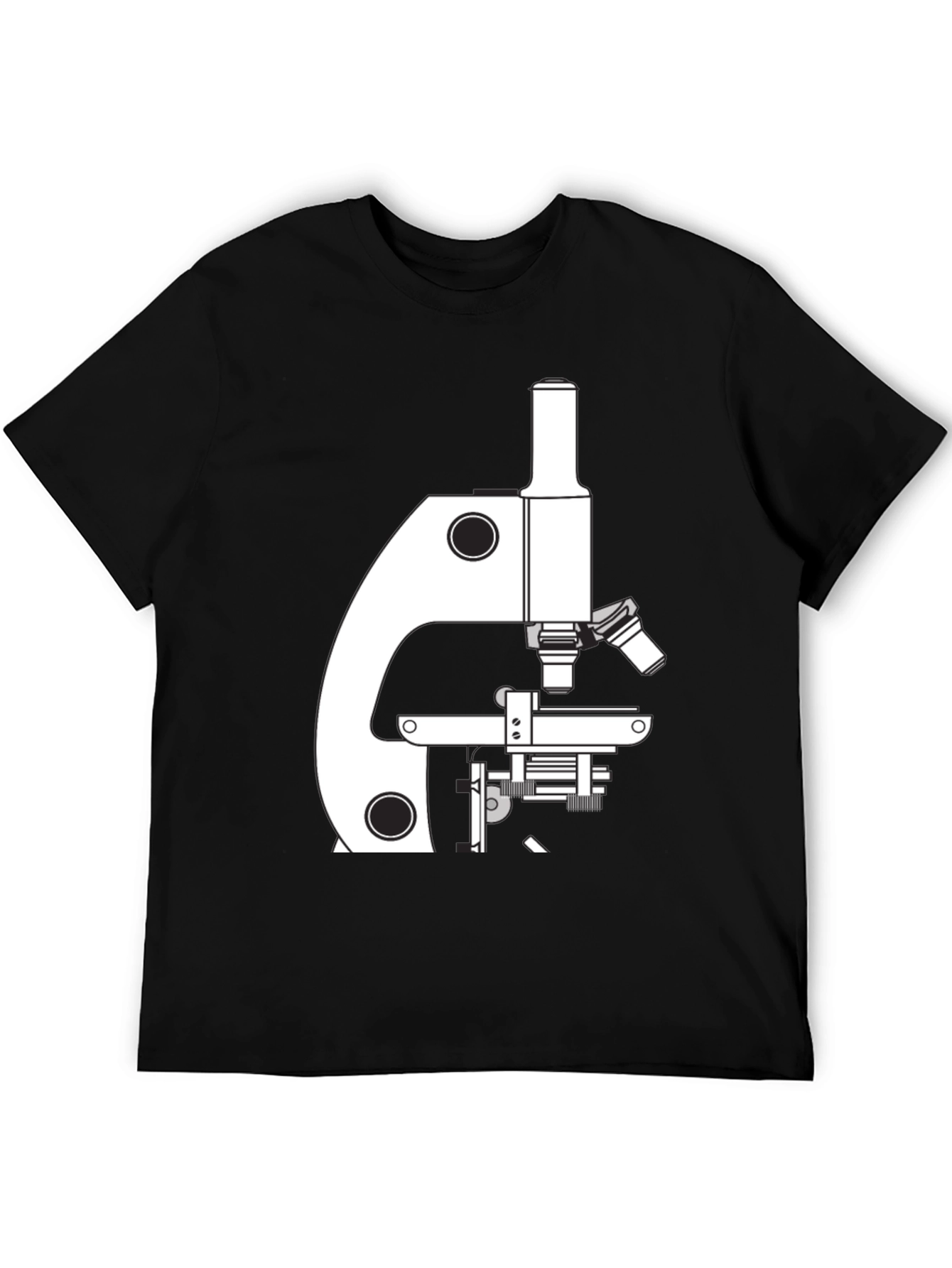 Science Microscope Graphic T-Shirt - Black