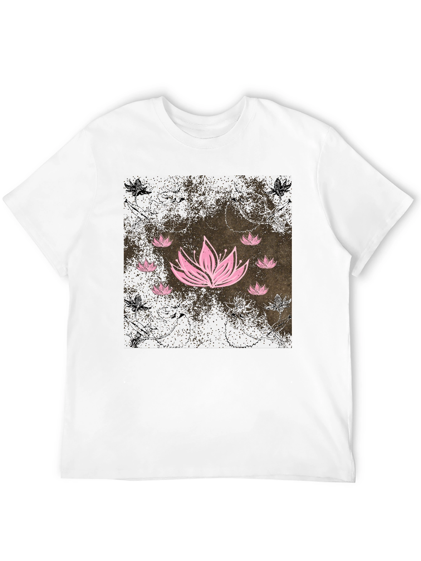 Lotus Flower Graphic Tee - Mens Black T-Shirt