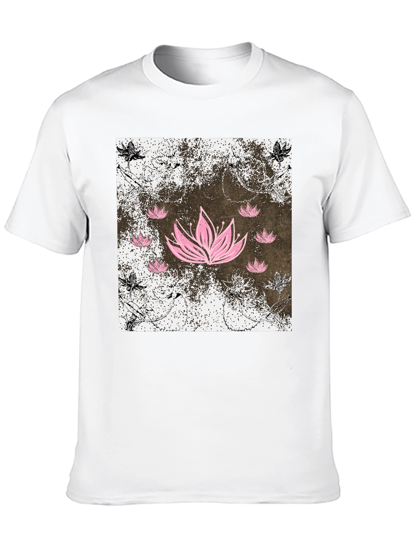 Lotus Flower Graphic Tee - Mens Black T-Shirt