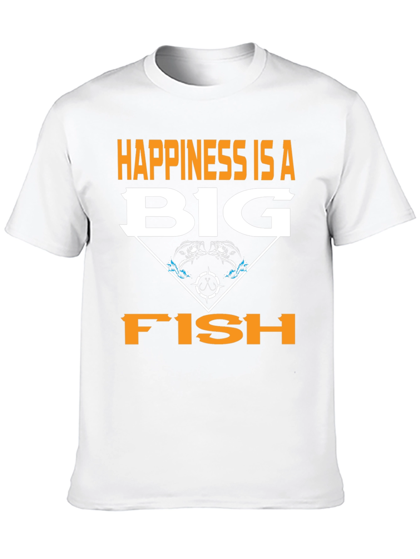 Happiness is a Big Fish Black Graphic Tee