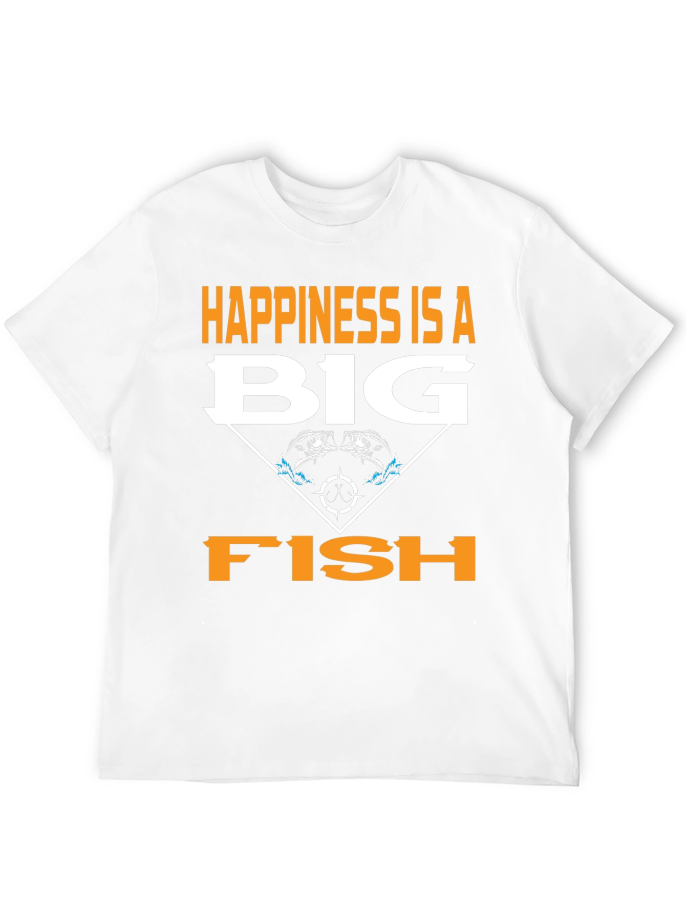 Happiness is a Big Fish Black Graphic Tee