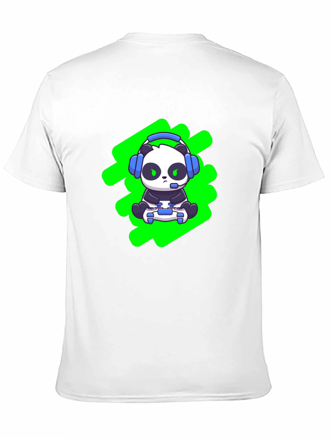 Gamer Panda T-Shirt - Black Cotton Blend