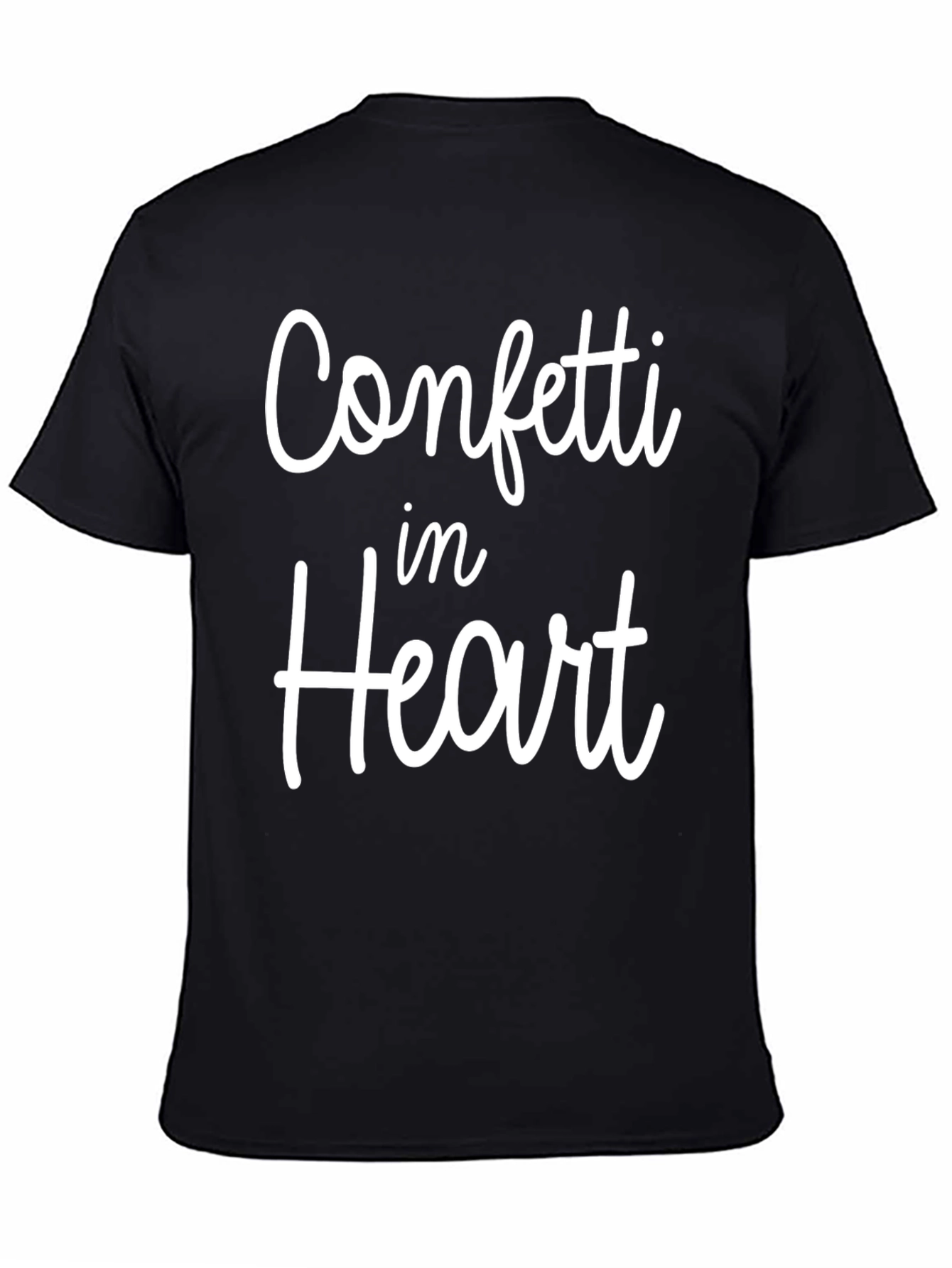 Confetti in Heart Black Graphic Tee