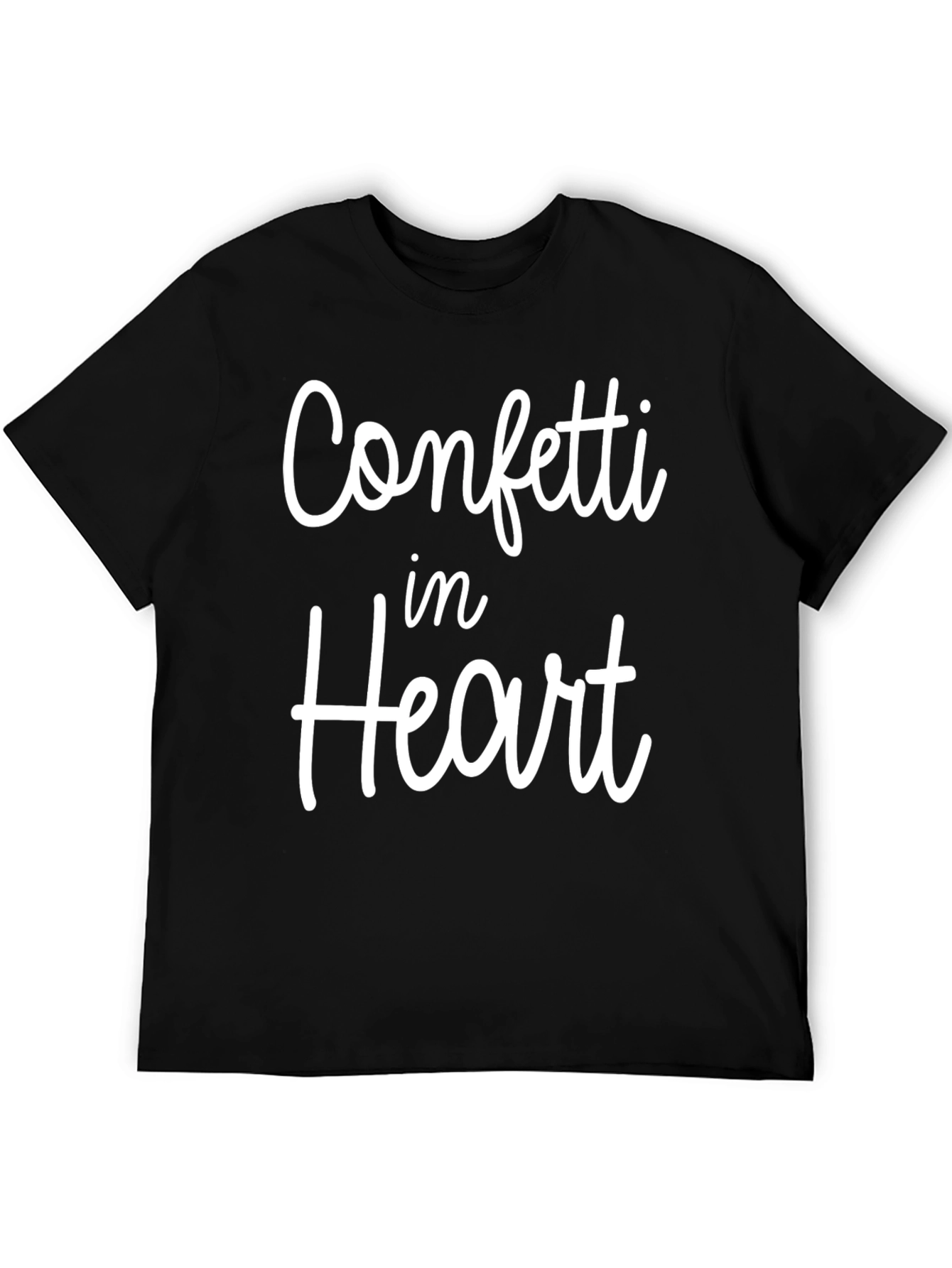 Confetti in Heart Black Graphic Tee