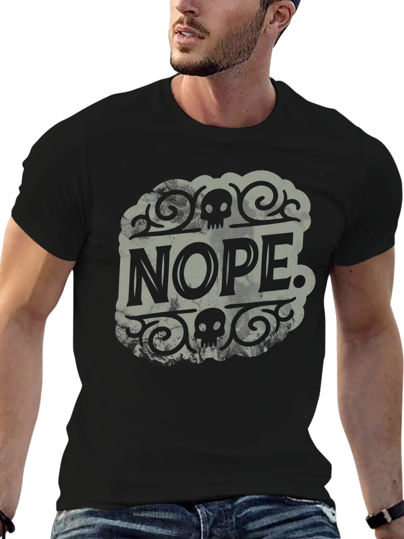 Nope Graphic Tee - Black Cotton T-Shirt