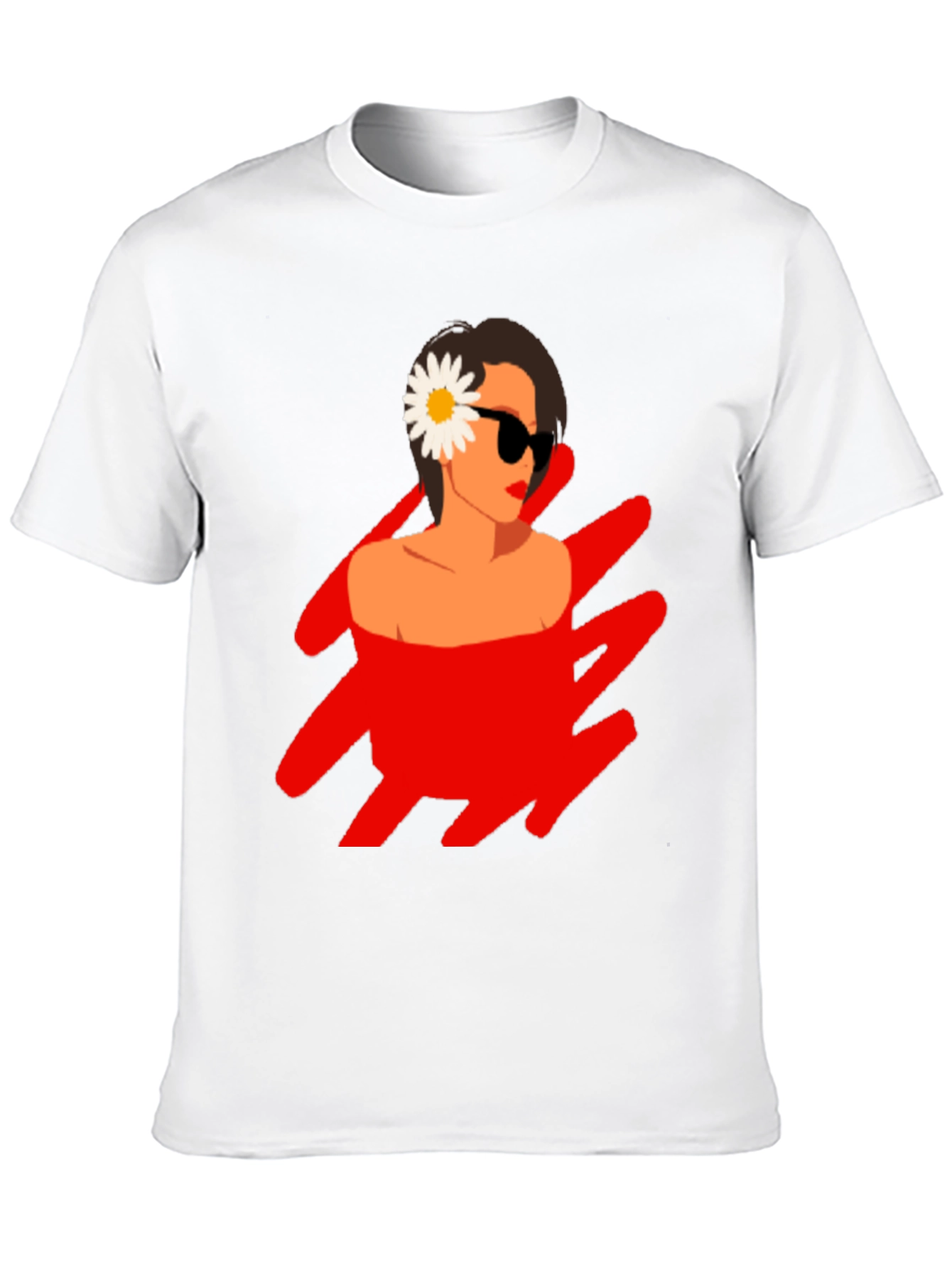 Black T-Shirt with Retro Woman Graphic