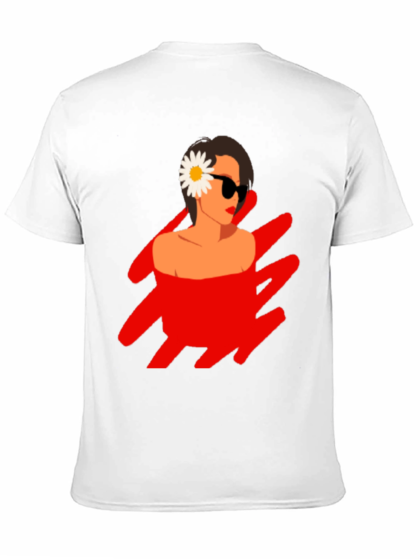Black T-Shirt with Retro Woman Graphic