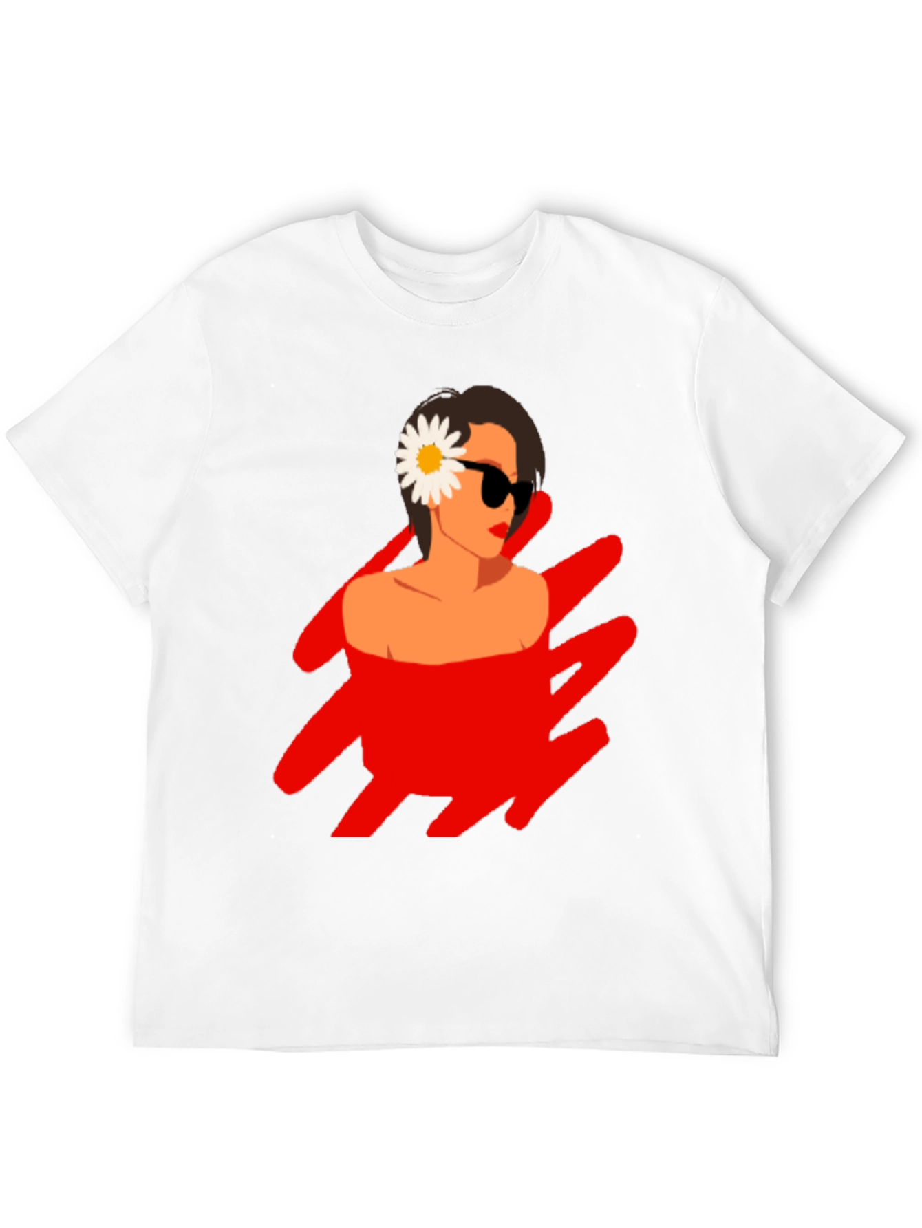 Black T-Shirt with Retro Woman Graphic