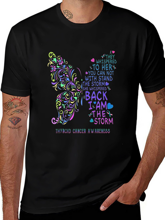 Thyroid Cancer Awareness Butterfly Graphic Tee