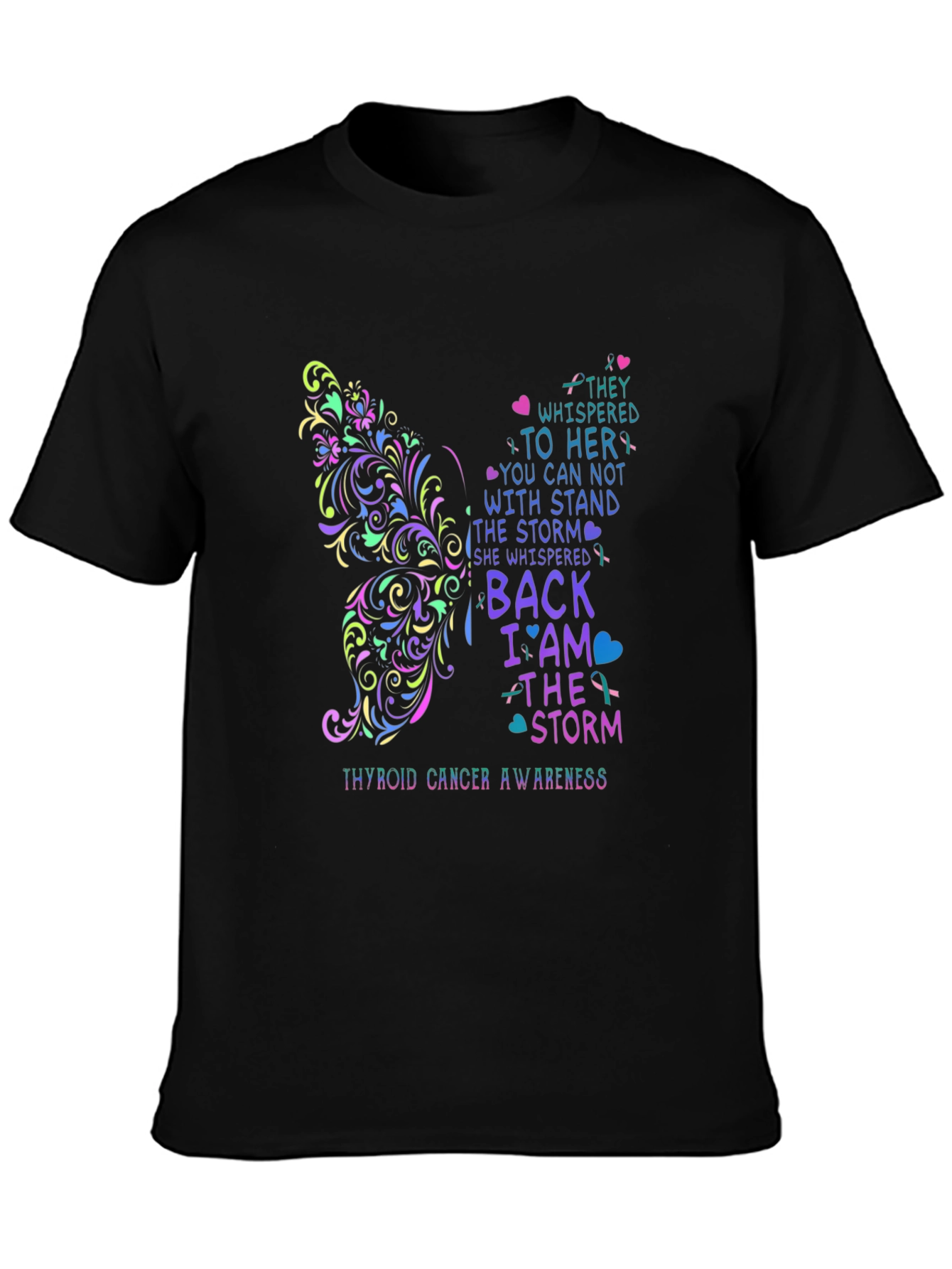 Thyroid Cancer Awareness Butterfly Graphic Tee