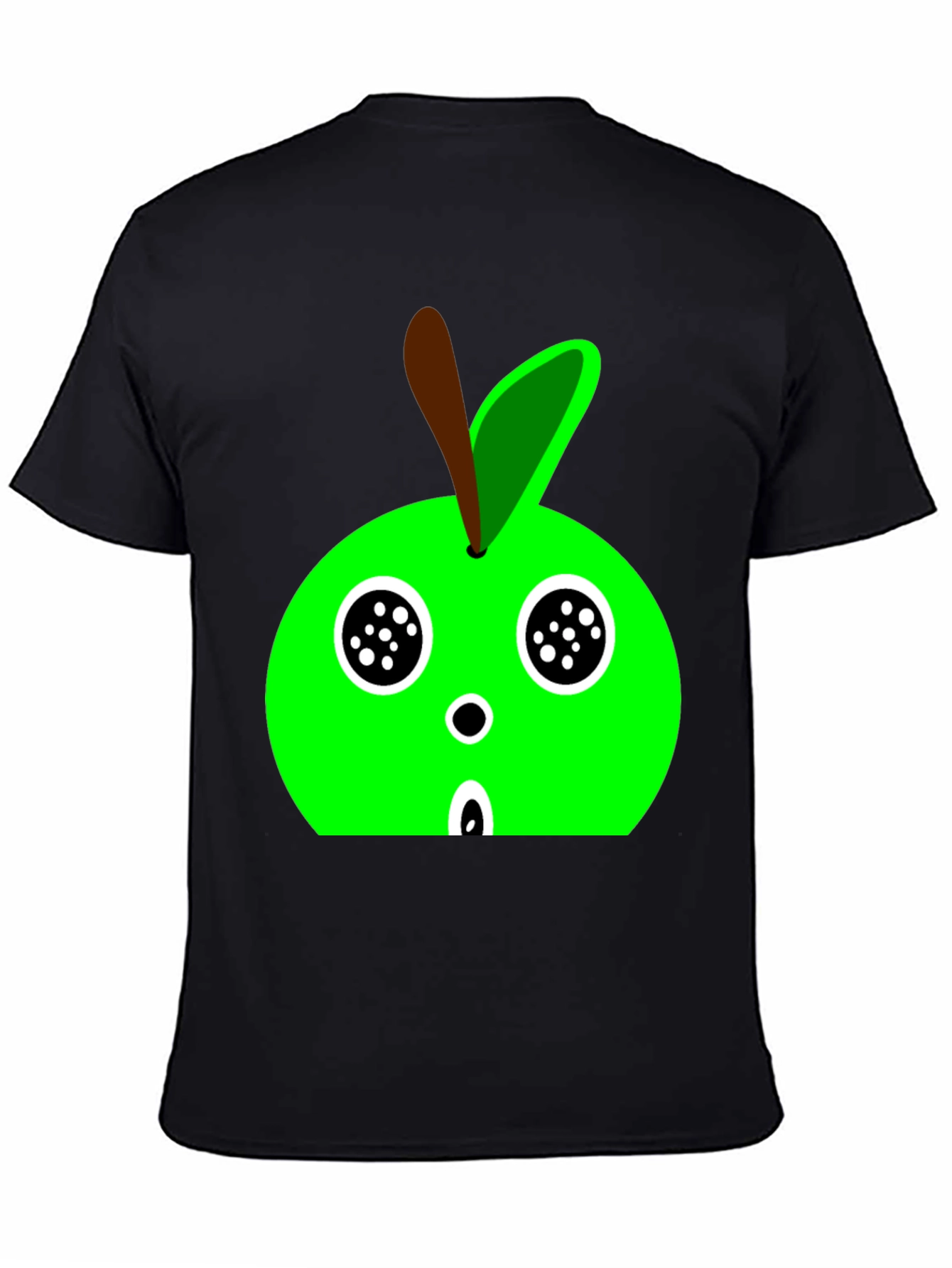 Cartoon Apple Graphic Tee - Black