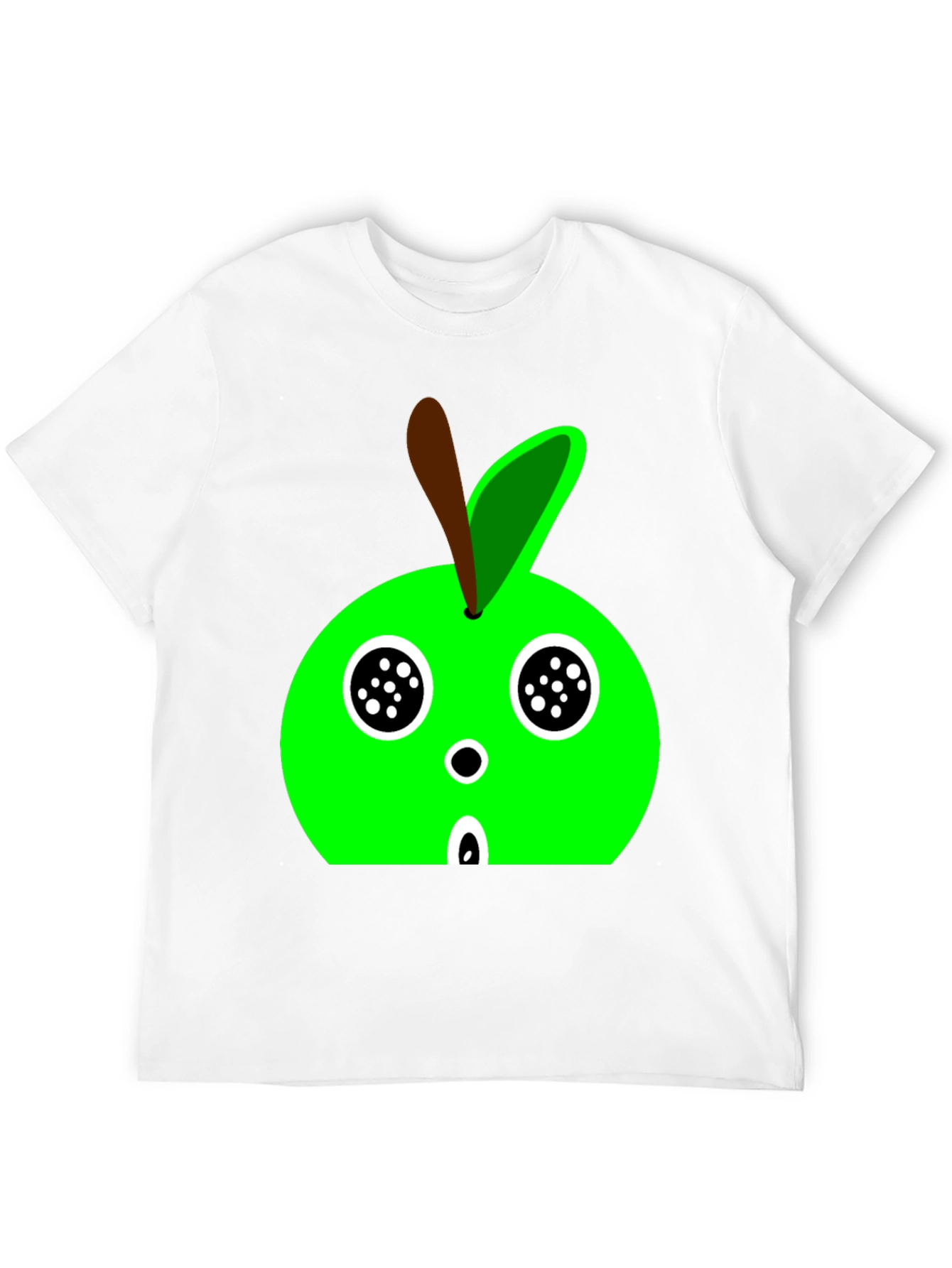 Cartoon Apple Graphic Tee - Black
