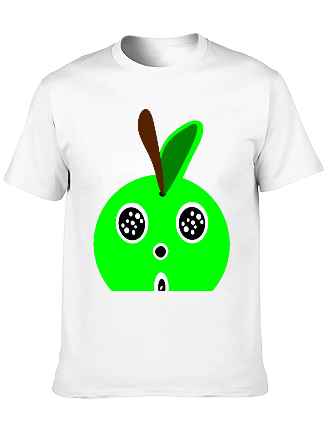 Cartoon Apple Graphic Tee - Black