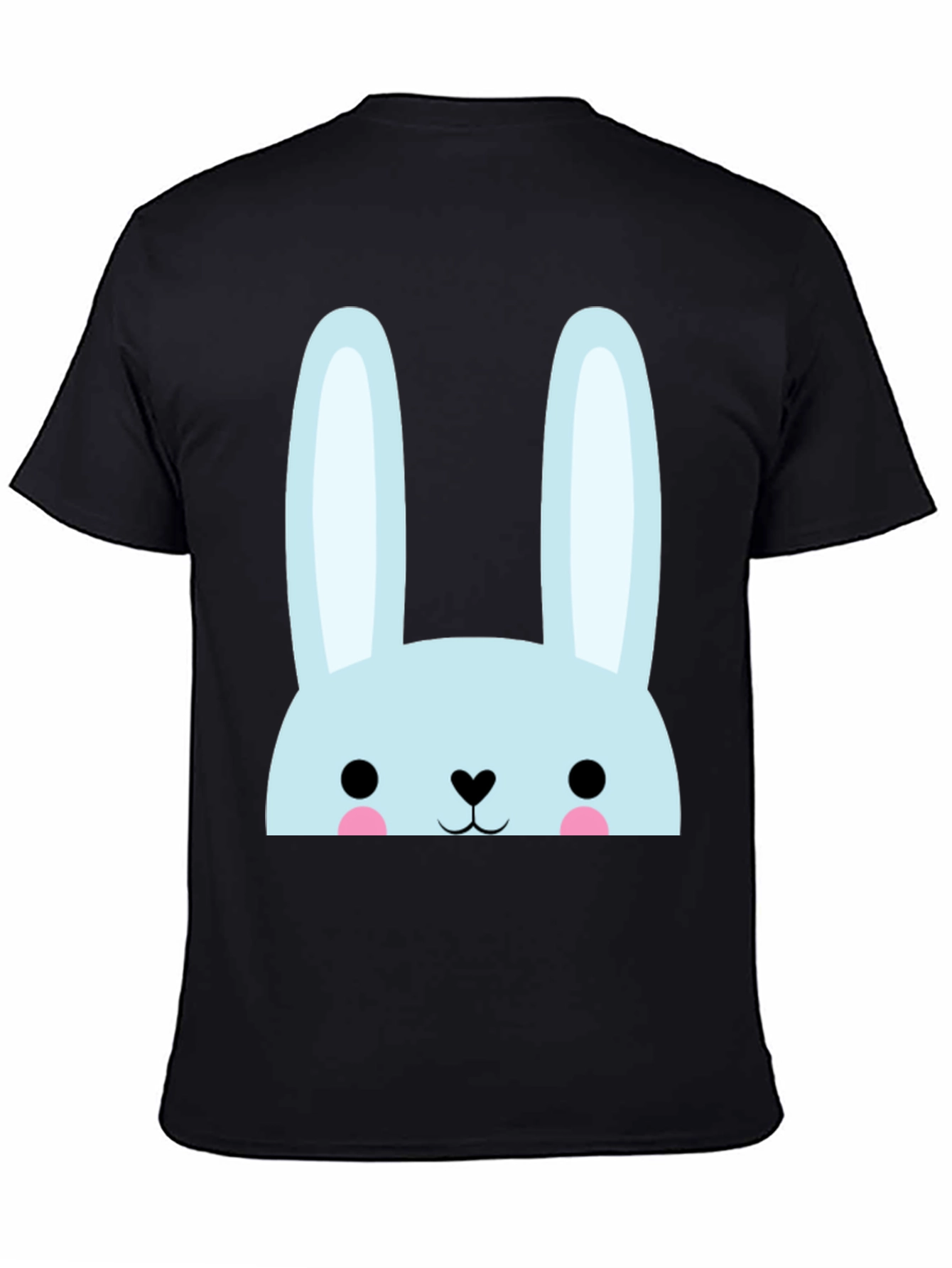 Cute Bunny Graphic Tee - Black Cotton Comfort