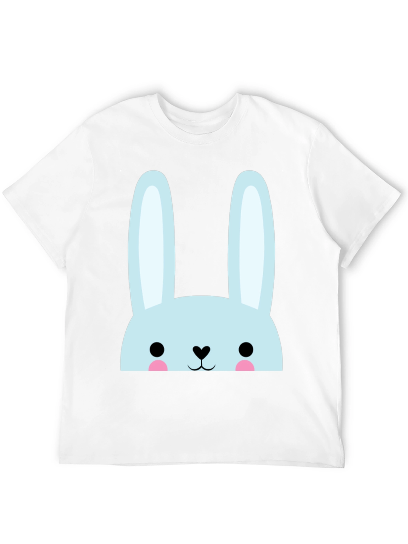 Cute Bunny Graphic Tee - Black Cotton Comfort