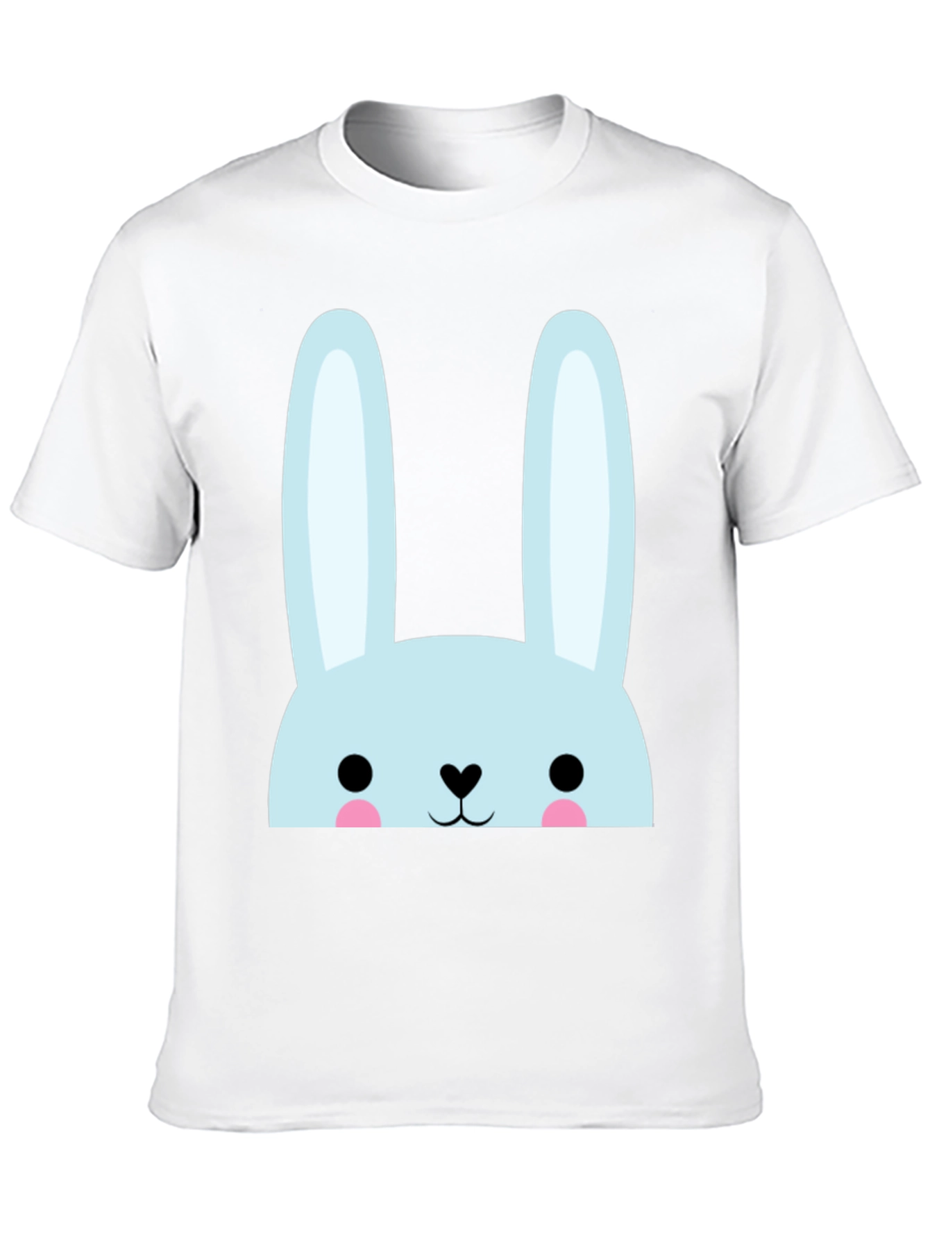 Cute Bunny Graphic Tee - Black Cotton Comfort