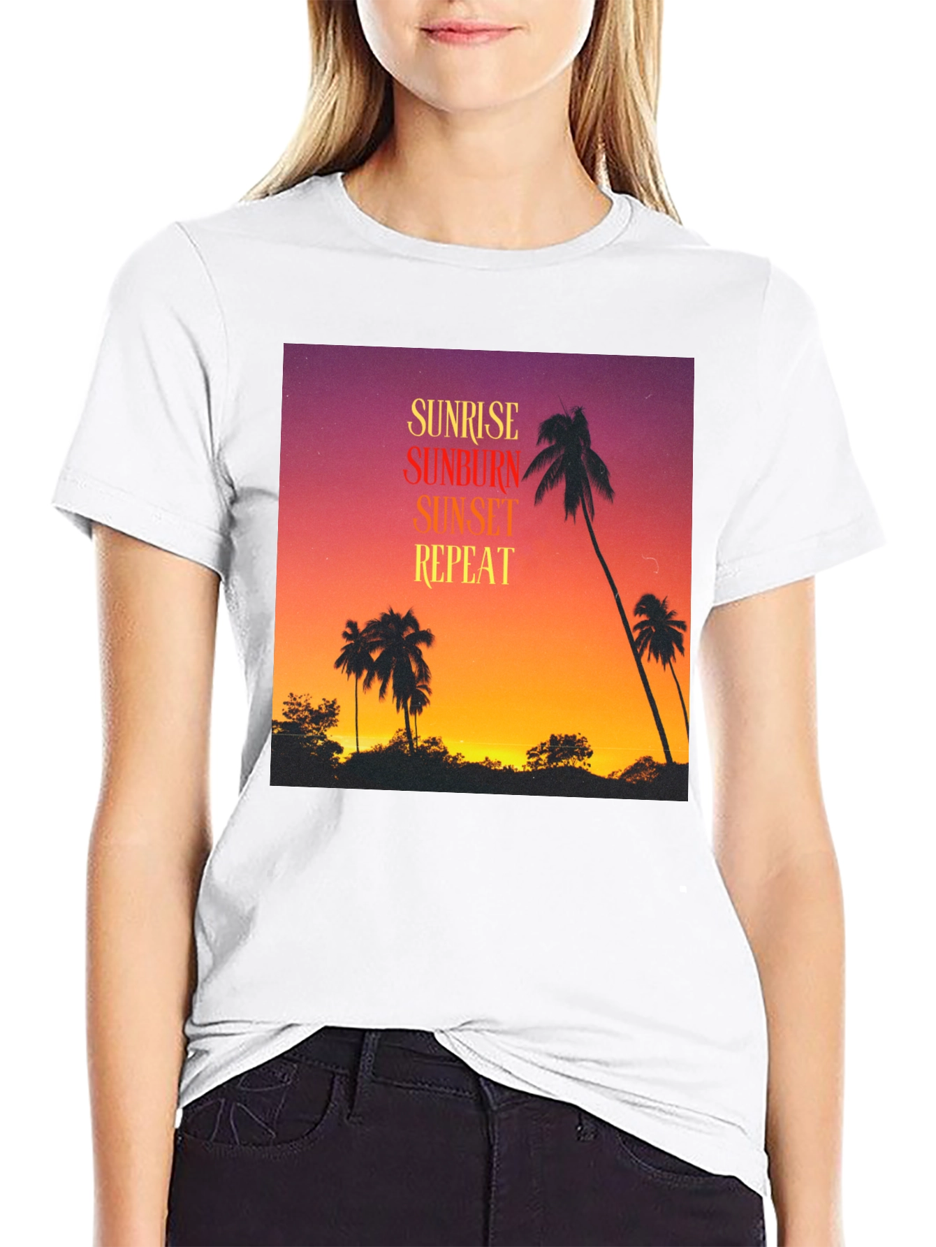 Sunrise Sunburn Sunset Repeat Graphic Tee