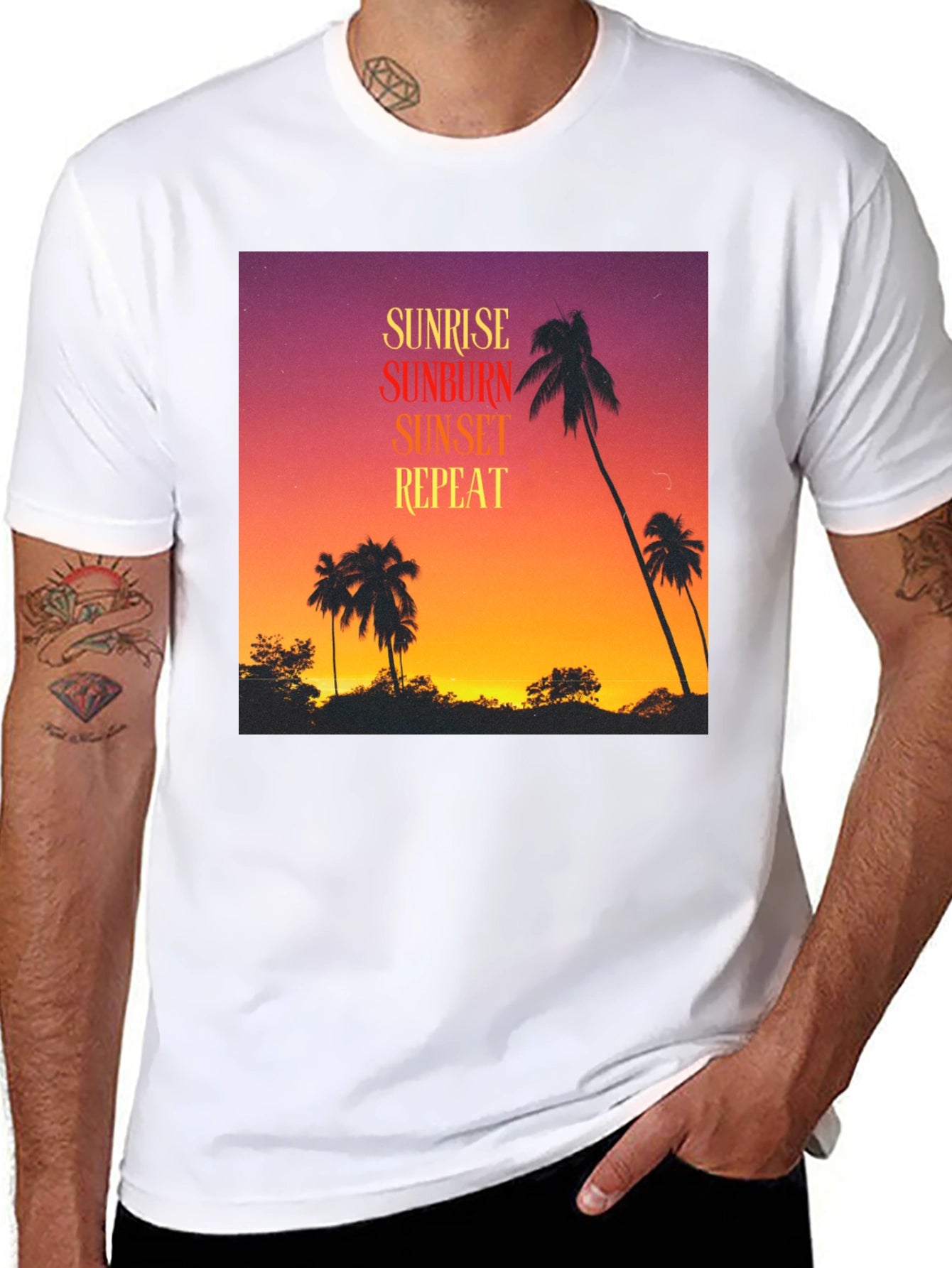 Sunrise Sunburn Sunset Repeat Graphic Tee