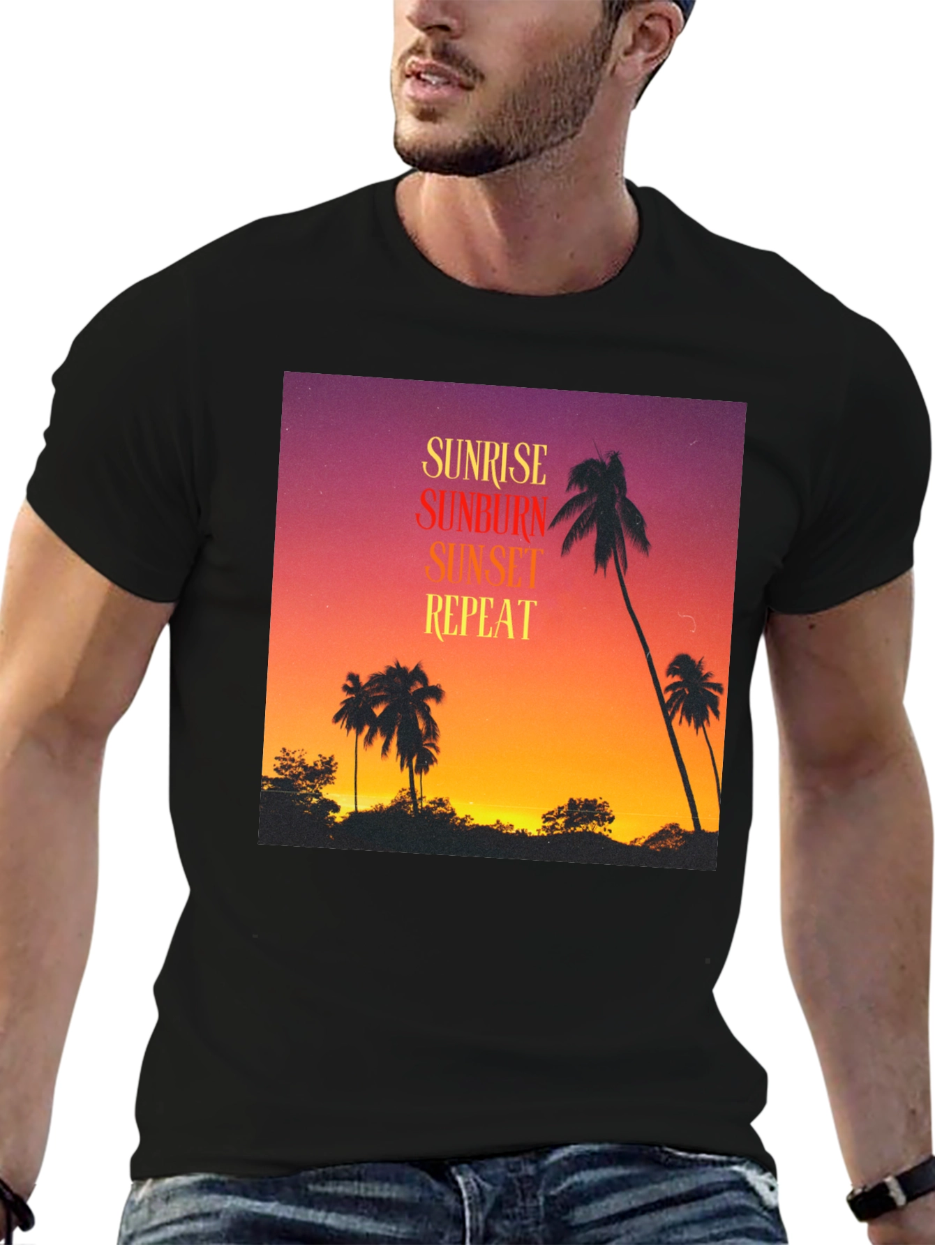 Sunrise Sunburn Sunset Repeat Graphic Tee