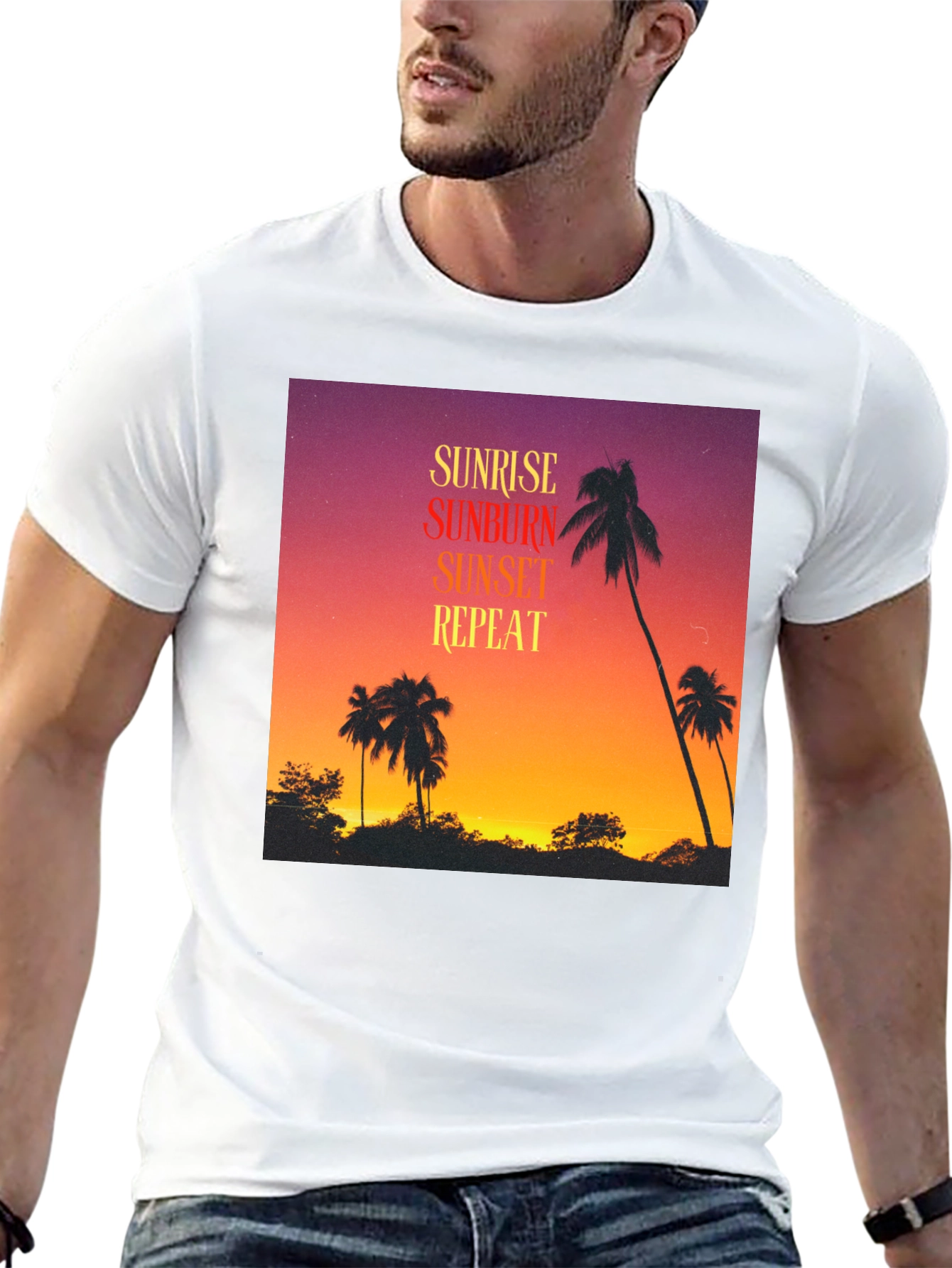 Sunrise Sunburn Sunset Repeat Graphic Tee