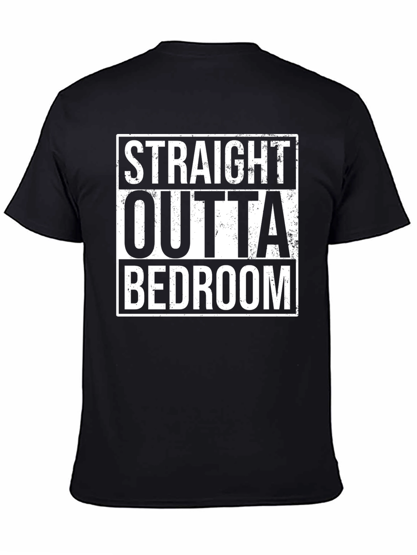 Straight Outta Bedroom Black Graphic Tee