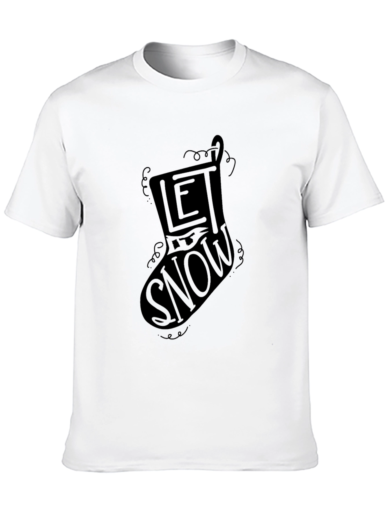 Let It Snow Christmas Stocking Graphic Tee - Unisex