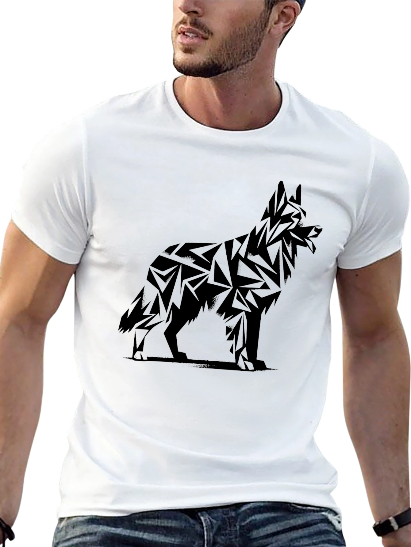 Geometric German Shepherd Graphic Tee