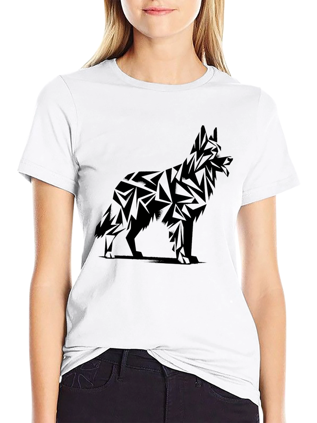 Geometric German Shepherd Graphic Tee