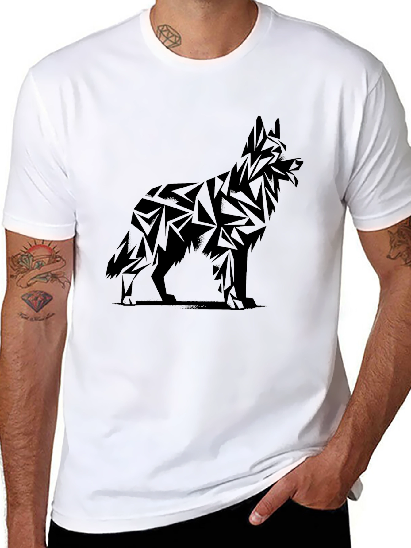 Geometric German Shepherd Graphic Tee