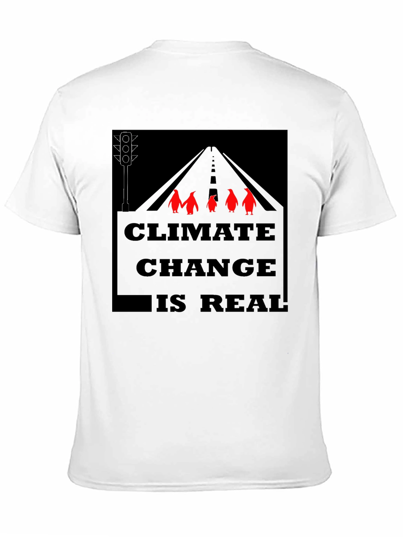 Climate Change Penguins Black T-Shirt