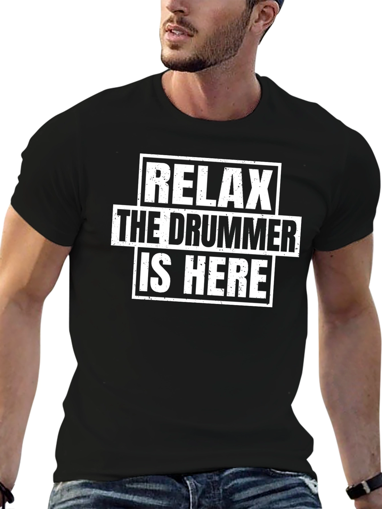 Relax The Drummer Is Here Funny Music T-Shirt