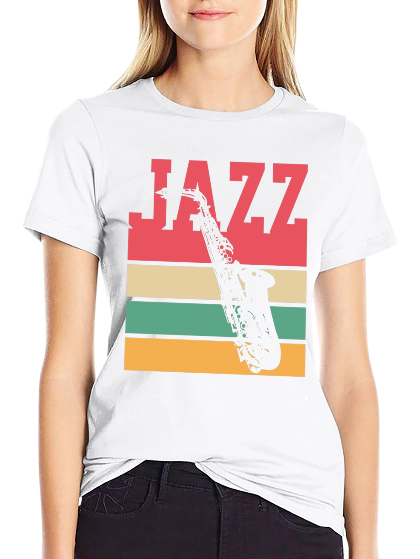 Jazz Saxophone Graphic Tee - Retro Style T-Shirt