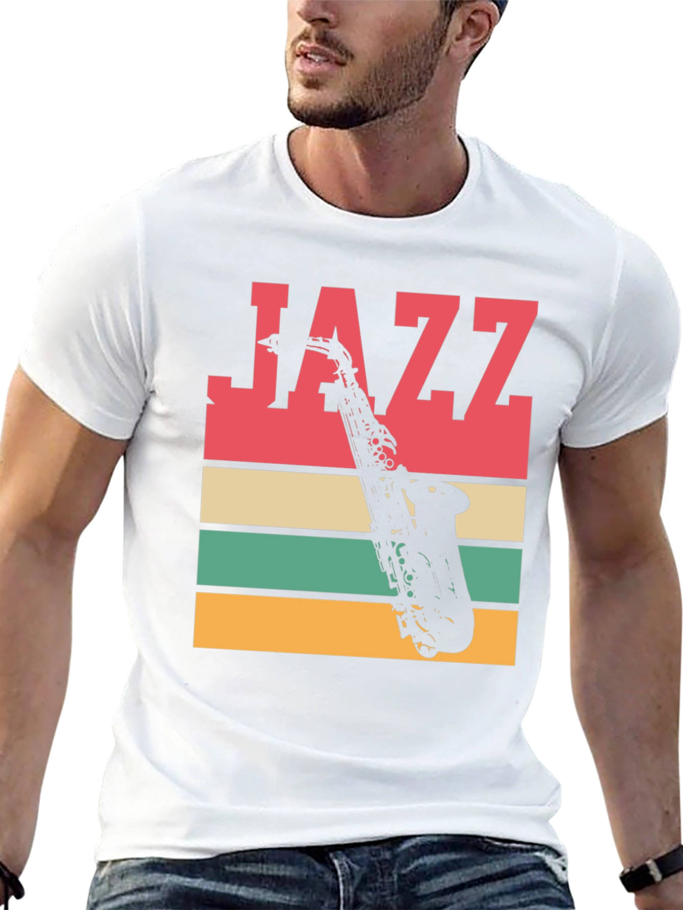 Jazz Saxophone Graphic Tee - Retro Style T-Shirt