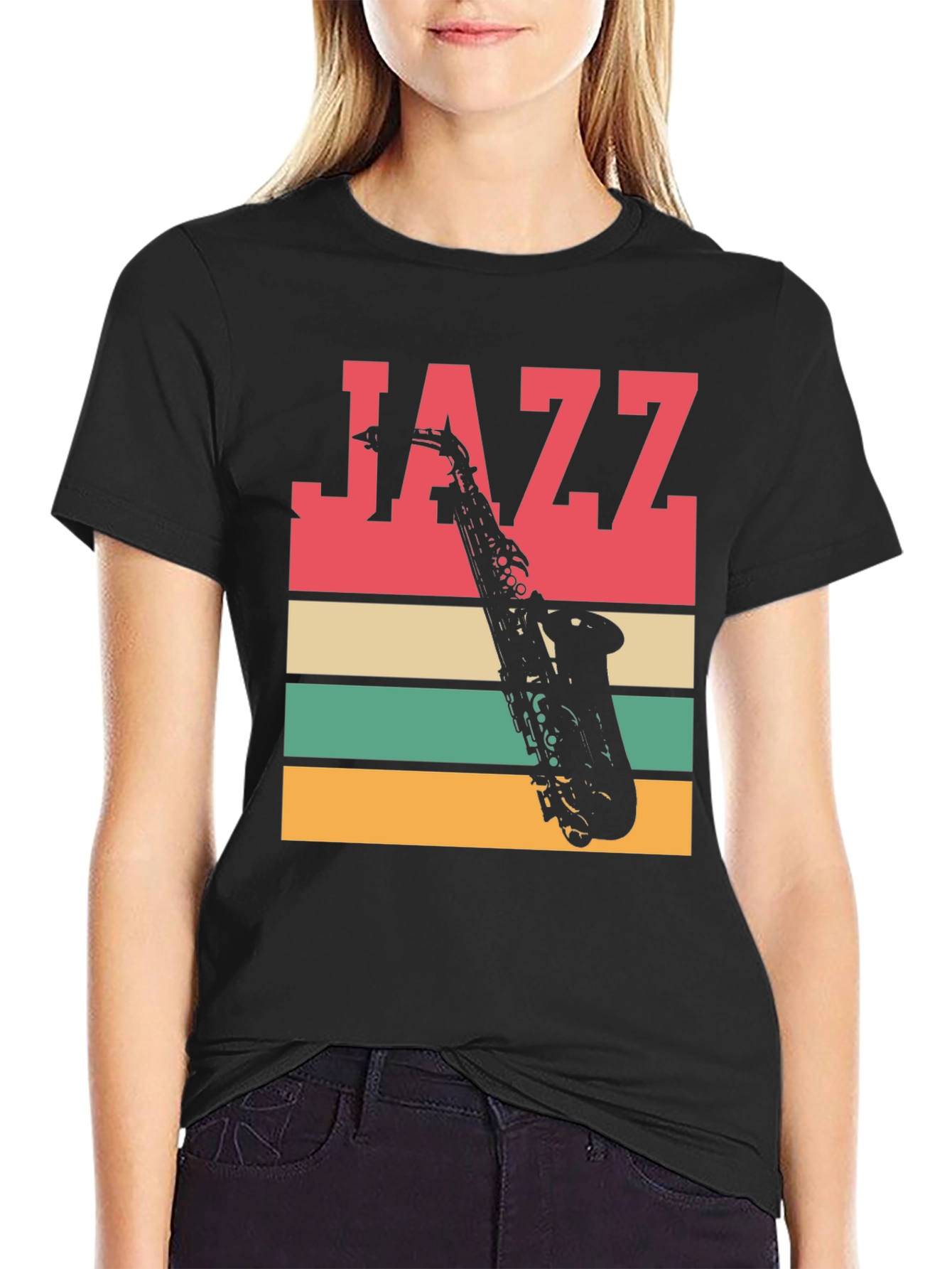 Jazz Saxophone Graphic Tee - Retro Style T-Shirt