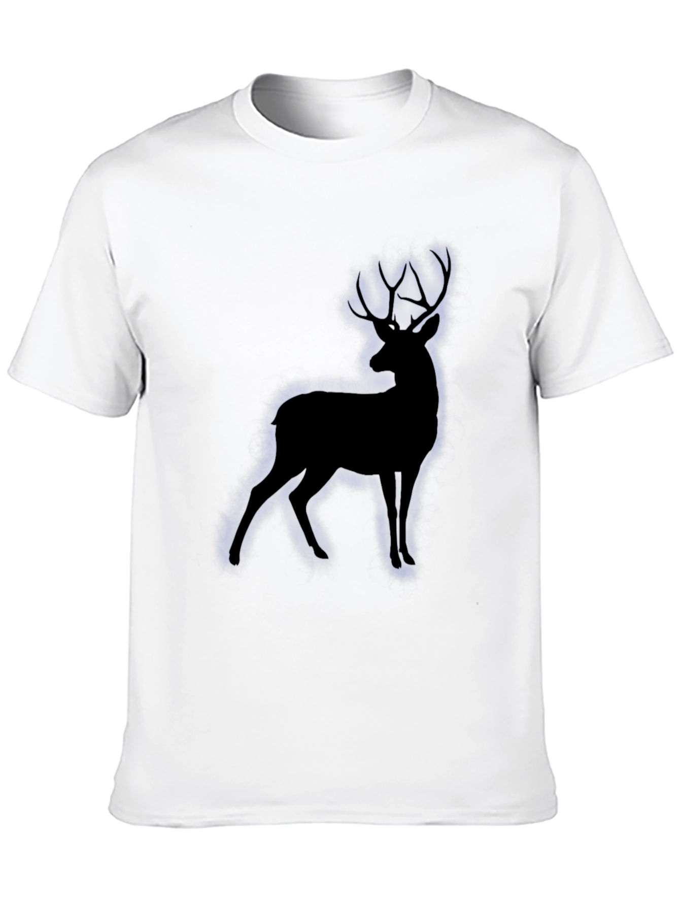 Mens Black T-Shirt with Deer Silhouette