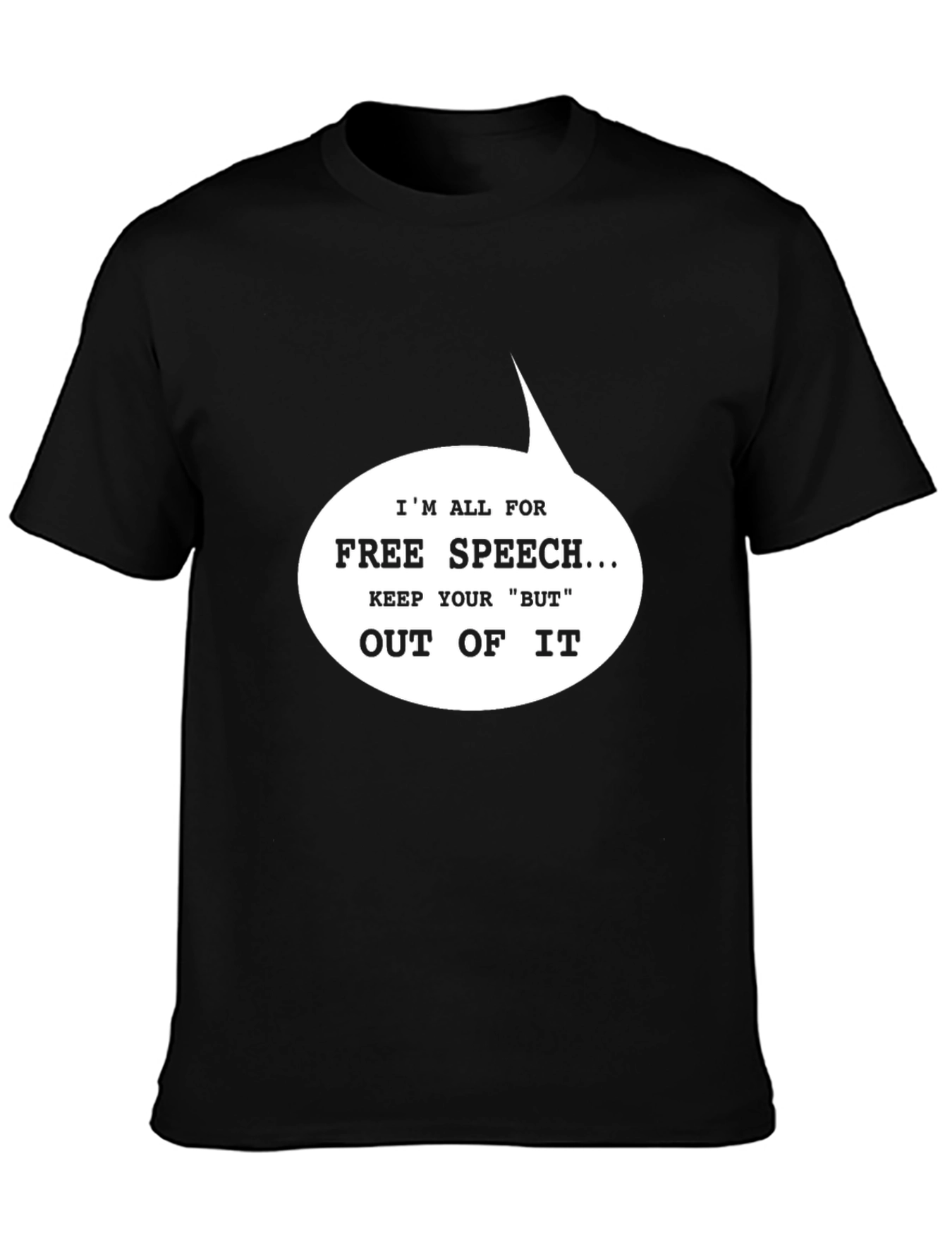 Free Speech Graphic T-Shirt - Black Cotton Tee