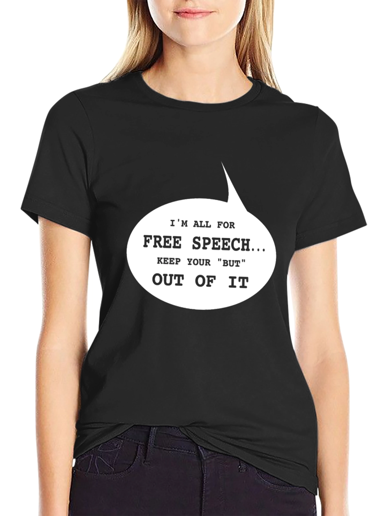 Free Speech Graphic T-Shirt - Black Cotton Tee
