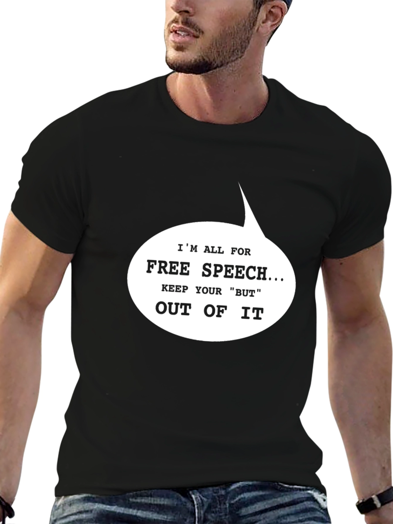 Free Speech Graphic T-Shirt - Black Cotton Tee