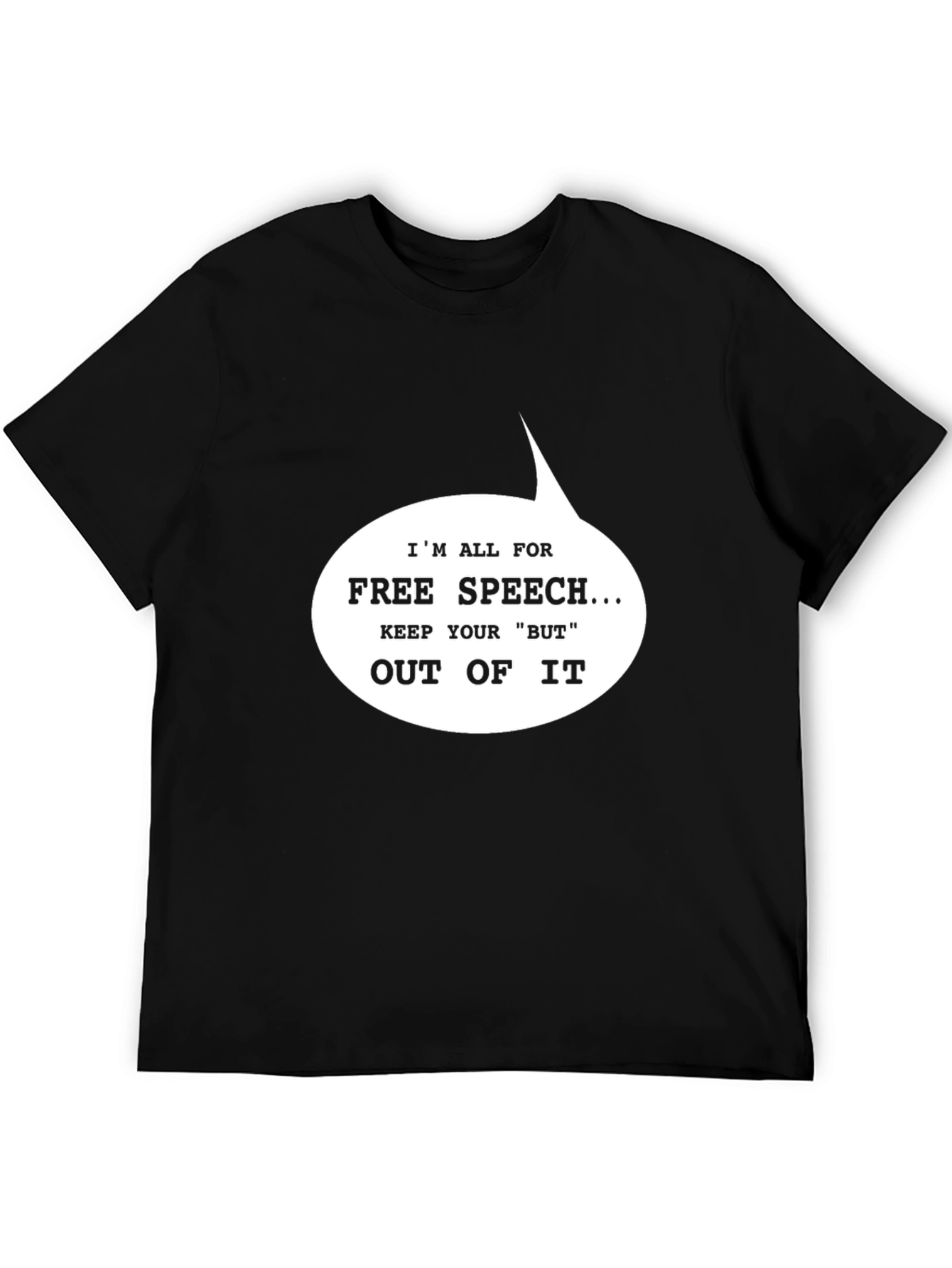 Free Speech Graphic T-Shirt - Black Cotton Tee