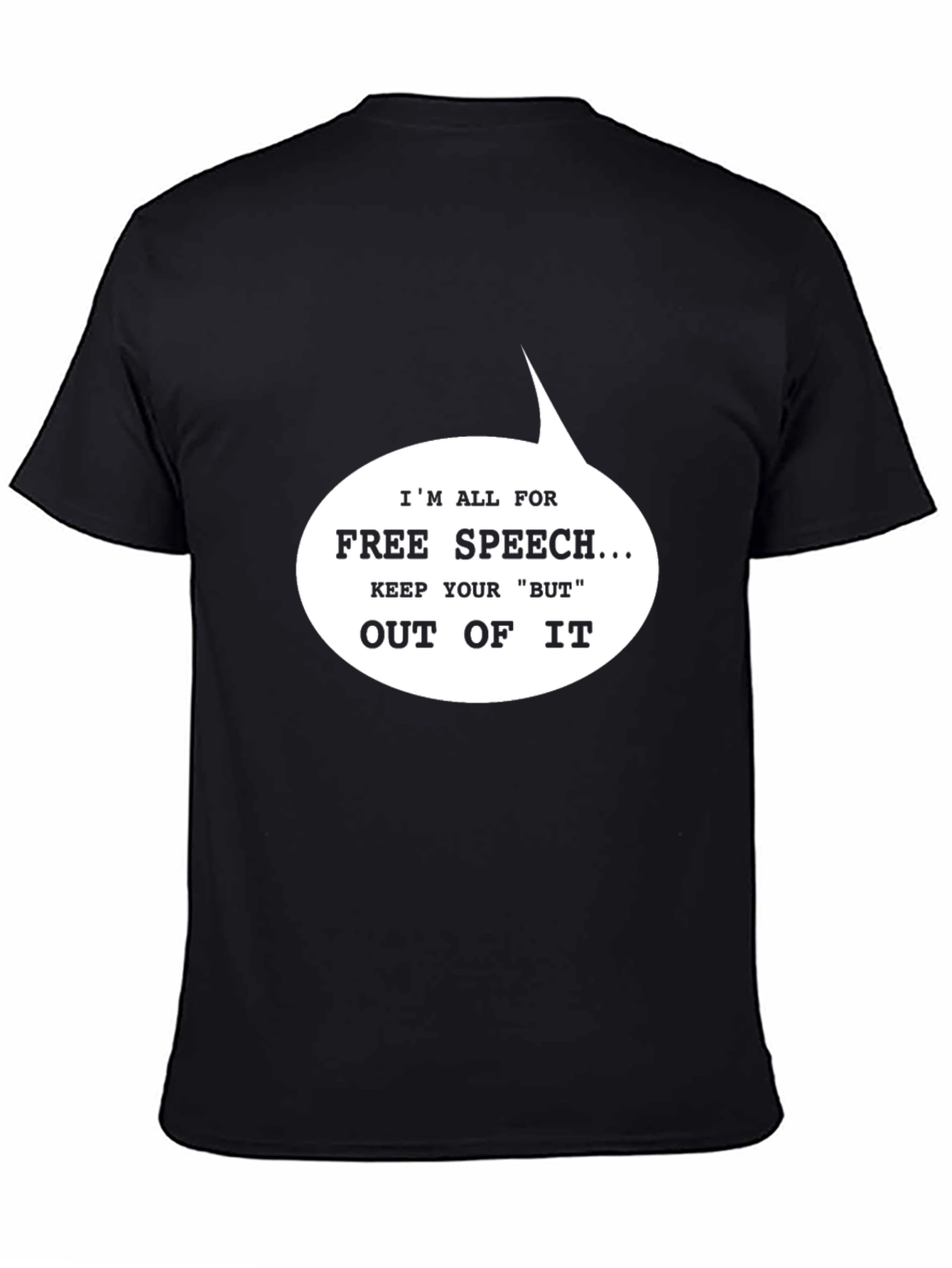 Free Speech Graphic T-Shirt - Black Cotton Tee