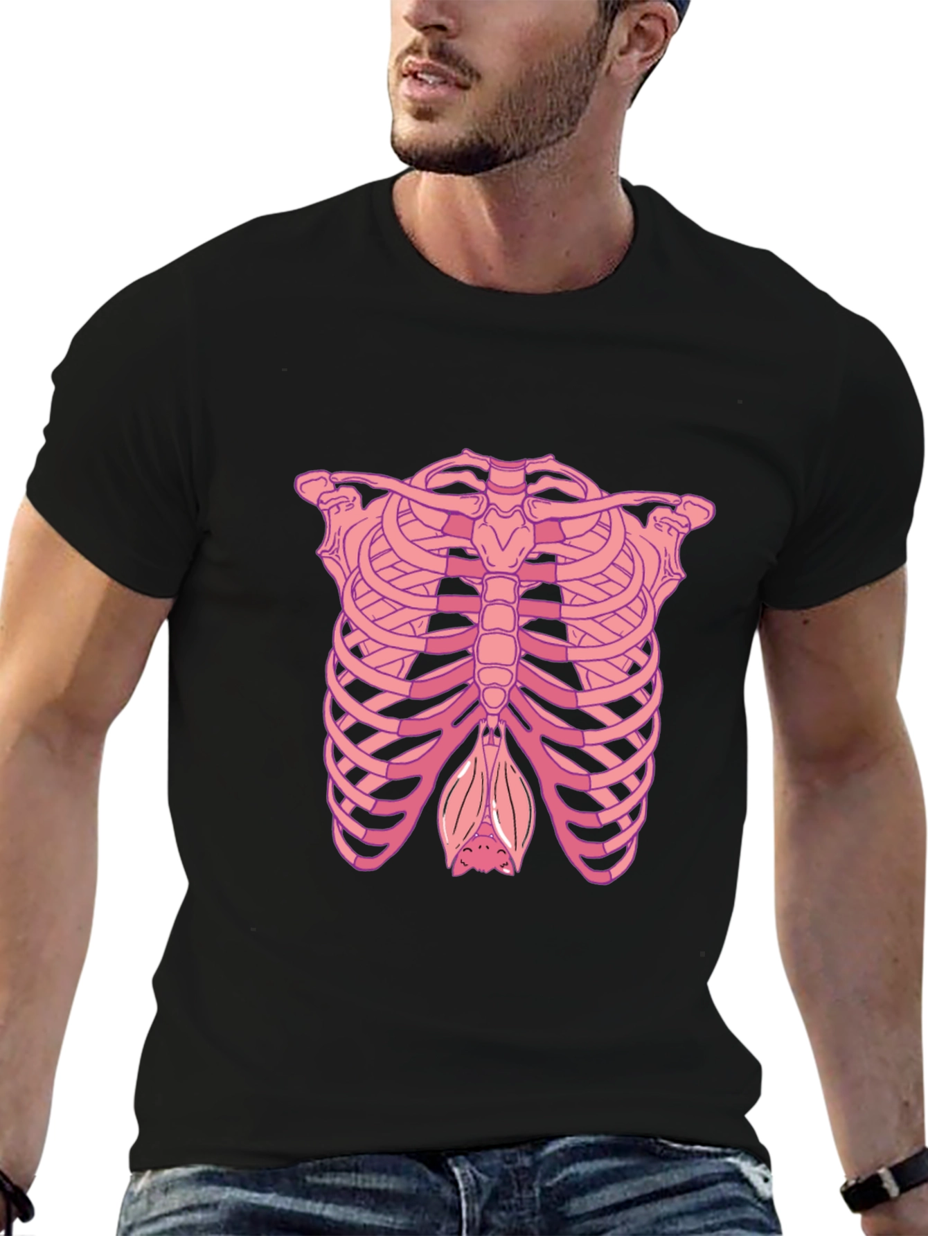 Rib Cage Bat Graphic T-Shirt